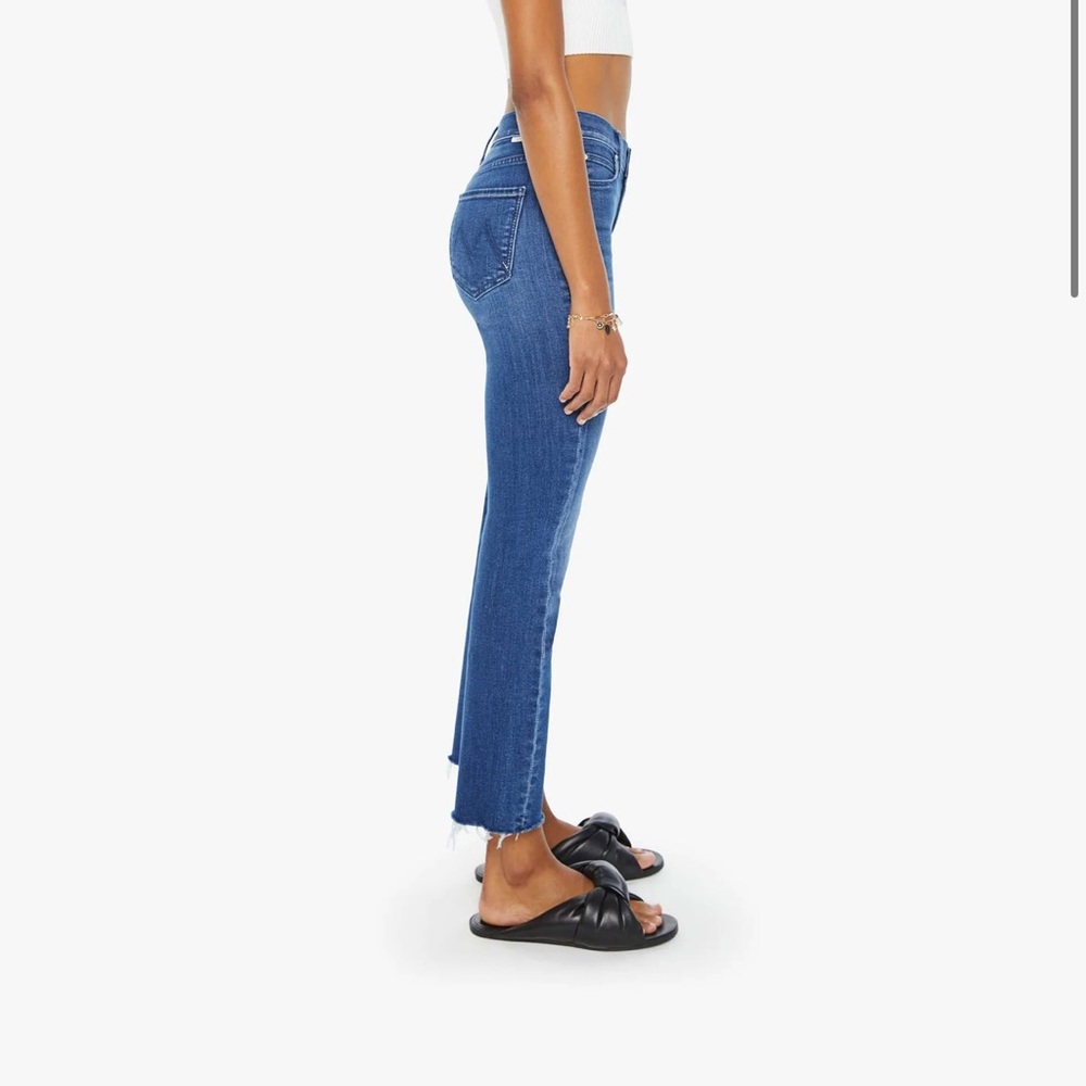 MOTHER Blue Ankle Cropped Jeans